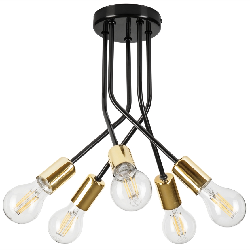 Riippukattokruunu PRIYA 5xE27/15W/230V musta