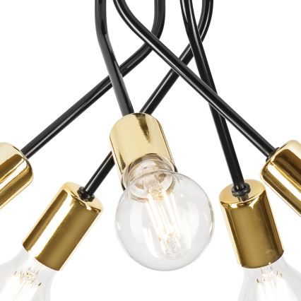 Riippukattokruunu PRIYA 5xE27/15W/230V musta