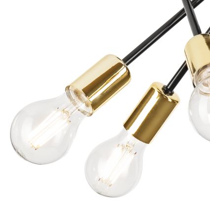 Riippukattokruunu PRIYA 5xE27/15W/230V musta