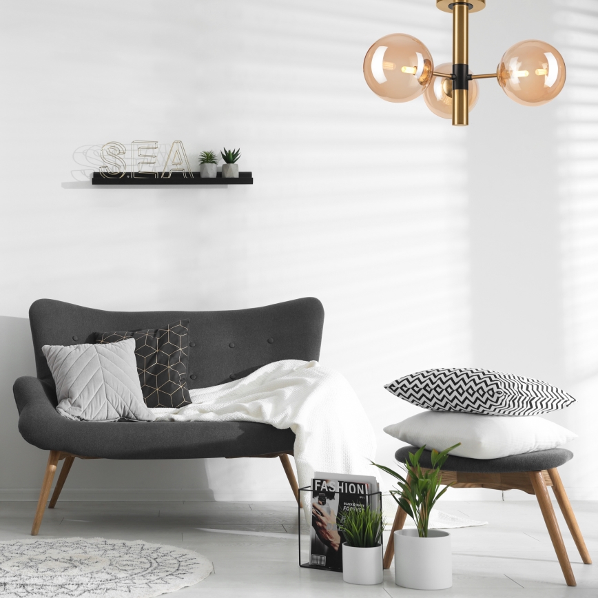Riippukattokruunu ROLLO 3xG9/5W/230V kulta/savuinen beige
