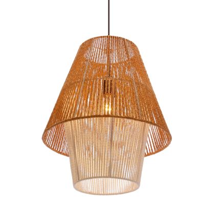 Riippuvalaisin AFRICA, johdolla, 1xE27/40W/230V, Ø 40 cm, ruskea/kerma
