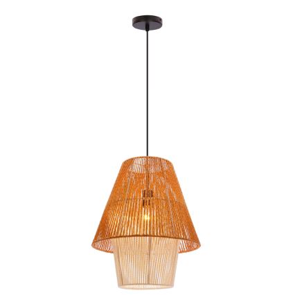 Riippuvalaisin AFRICA, johdolla, 1xE27/40W/230V, Ø 40 cm, ruskea/kerma