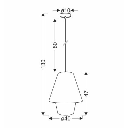 Riippuvalaisin AFRICA, johdolla, 1xE27/40W/230V, Ø 40 cm, ruskea/kerma