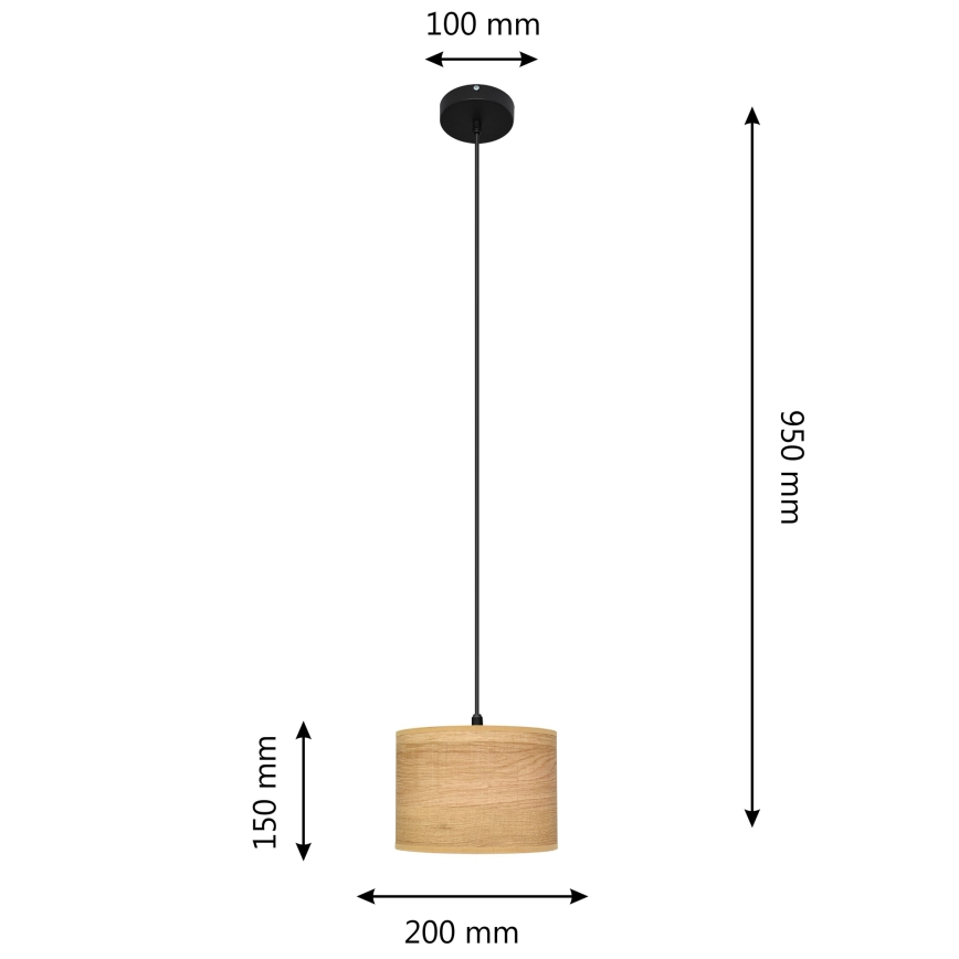Riippuvalaisin ALBA 1xE27/15W/230V halk. 20 cm ruskea/musta