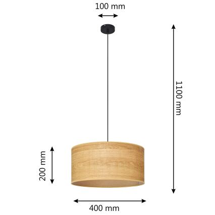 Riippuvalaisin ALBA 1xE27/15W/230V halk. 40 cm ruskea/musta