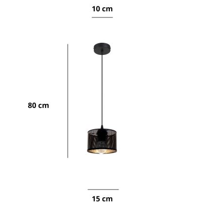 Riippuvalaisin ALDO 1xE27/60W/230V d. 15 cm musta