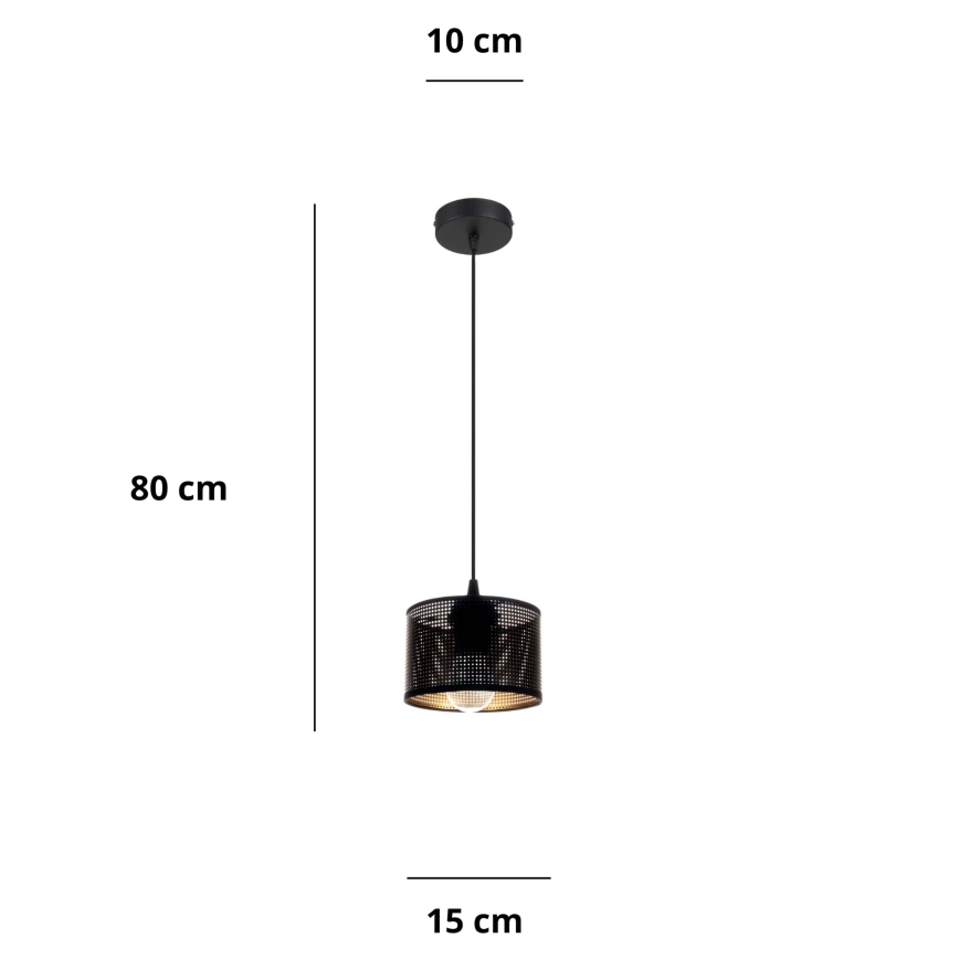 Riippuvalaisin ALDO 1xE27/60W/230V d. 15 cm musta