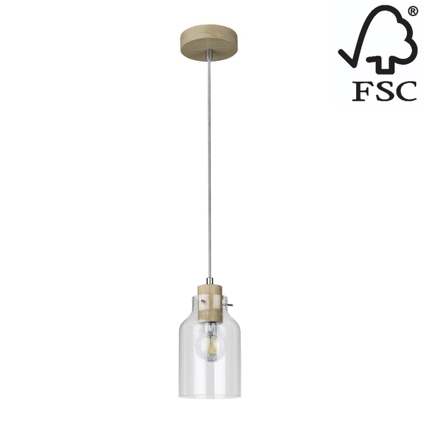 Riippuvalaisin ALESSANDRO 1xE27/60W/230V tammi - FSC-sertifioitu