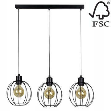 Riippuvalaisin BERIS 3xE27/60W/230V tammi - FSC-sertifioitu