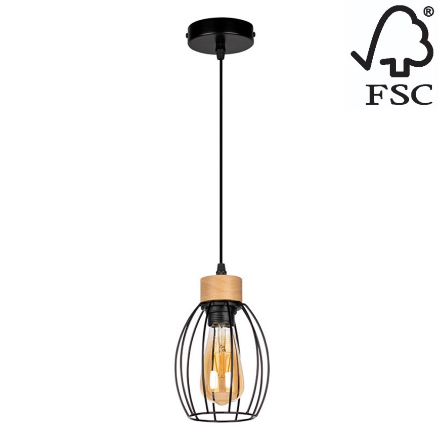 Riippuvalaisin GUNNAR 1xE27/60W/230V tammi - FSC-sertifioitu