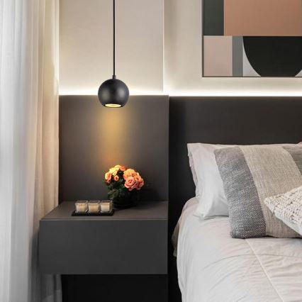 Riippuvalaisin johdolla 1xGU10/10W/230V, halkaisija 11 cm, massiivipuu/saarni