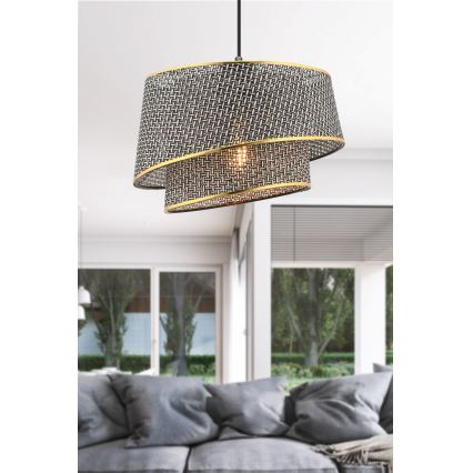 Riippuvalaisin kaapelilla BARETTE 1xE27/60W/230V harmaa/kultainen