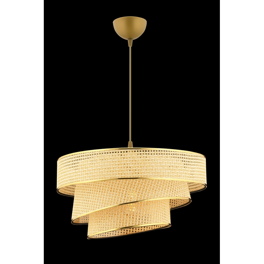 Riippuvalaisin kaapelilla COUPER 1xE27/60W/230V beige/kulta