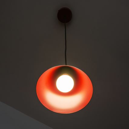 Riippuvalaisin kaapelilla ETNA II 1xE27/15W/230V, halkaisija 18,5 cm, punainen