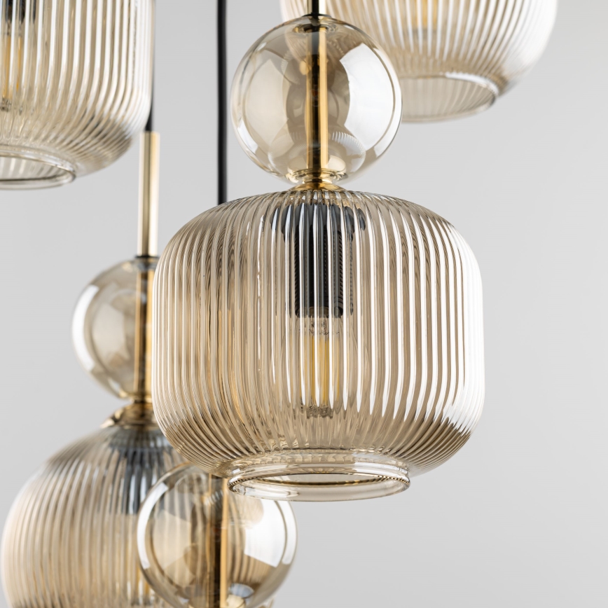 Riippuvalaisin kaapelilla SOPHIA 5xE14/10W/230V musta/savunbeige