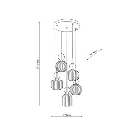 Riippuvalaisin kaapelilla SOPHIA 5xE14/10W/230V musta/savunbeige