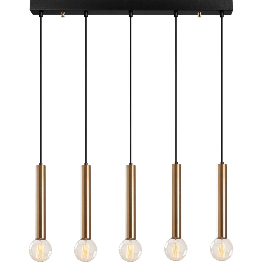 Riippuvalaisin kaapelilla TEMPO 5xE27/40W/230V kultainen