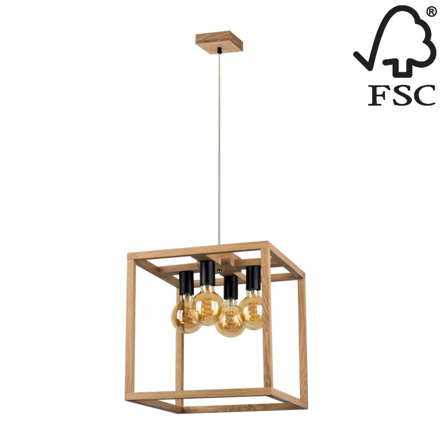 Riippuvalaisin KAGO 4xE27/60W/230V tammi - FSC-sertifioitu