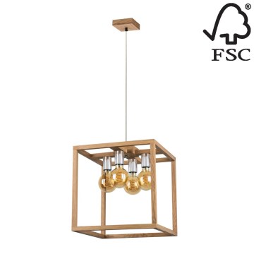 Riippuvalaisin KAGO 4xE27/60W/230V tammi - FSC-sertifioitu
