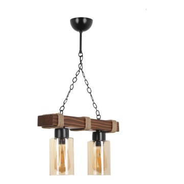 Riippuvalaisin ketjulla JASMIN 2xE27/40W/230V ruskea/beige