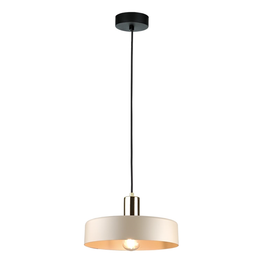 Riippuvalaisin LATTE johdolla 1xE27/60W/230V beige/musta/kiiltävä kromi
