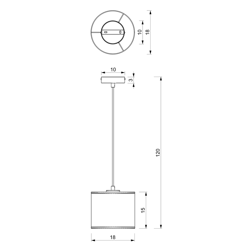 Riippuvalaisin LOFT SHADE 1xE27/60W/230V halk. 18 cm musta/kulta
