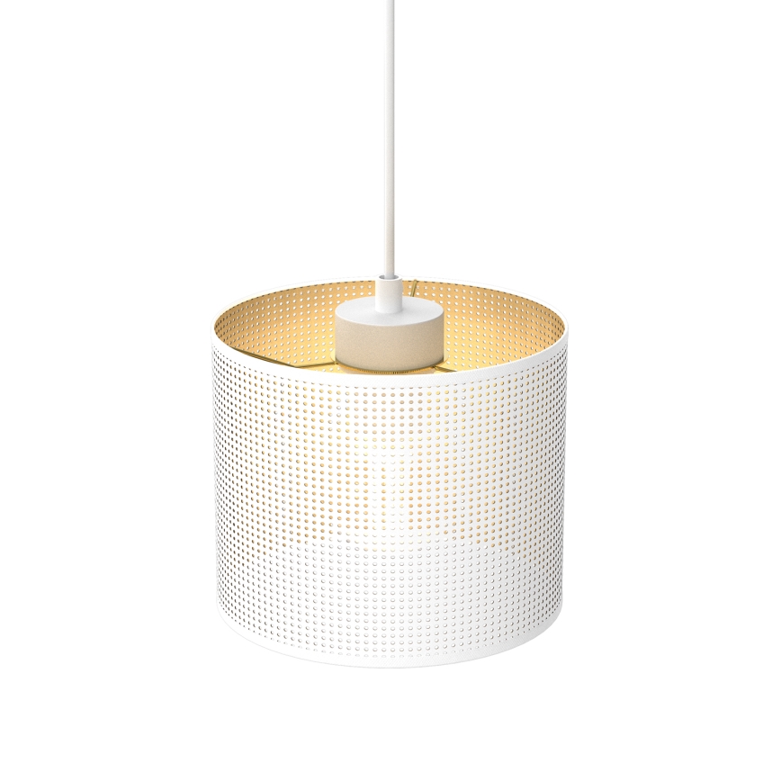 Riippuvalaisin LOFT SHADE 1xE27/60W/230V halk. 18 cm valkoinen/kulta