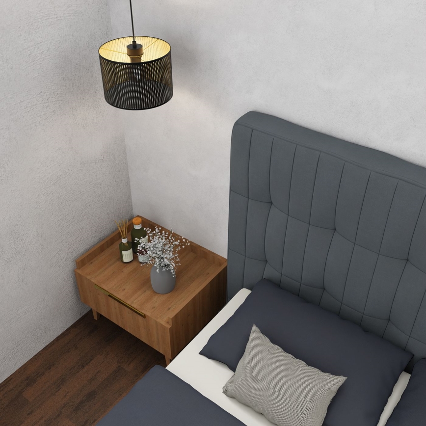 Riippuvalaisin LOFT SHADE 1xE27/60W/230V halk. 25 cm musta/kulta