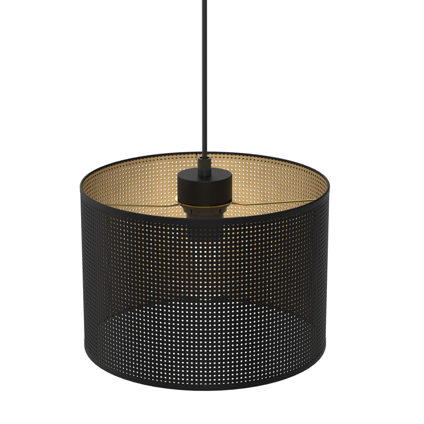 Riippuvalaisin LOFT SHADE 1xE27/60W/230V halk. 25 cm musta/kulta