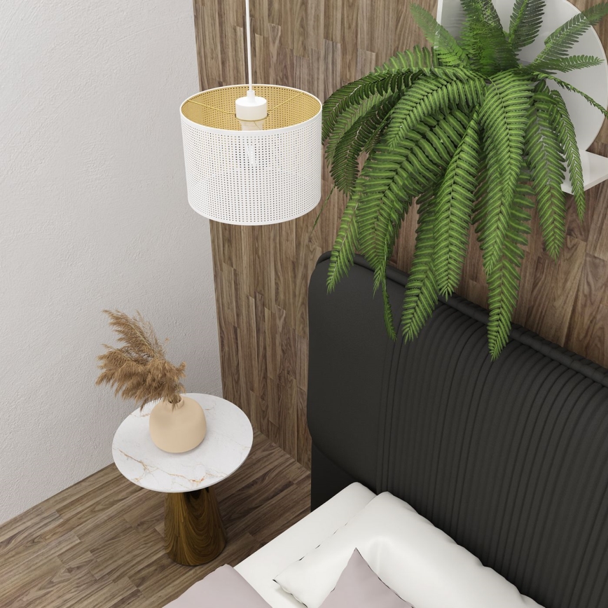 Riippuvalaisin LOFT SHADE 1xE27/60W/230V halk. 25 cm valkoinen/kulta