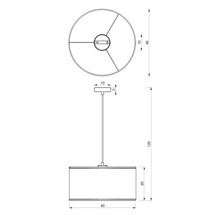 Riippuvalaisin LOFT SHADE 1xE27/60W/230V halk. 40 cm musta