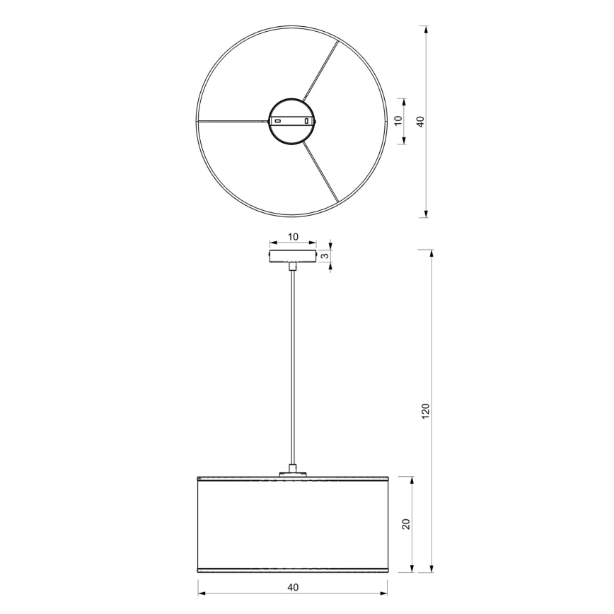 Riippuvalaisin LOFT SHADE 1xE27/60W/230V halk. 40 cm musta