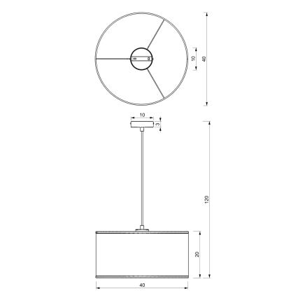 Riippuvalaisin LOFT SHADE 1xE27/60W/230V halk. 40 cm valkoinen/kulta