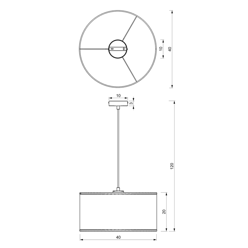 Riippuvalaisin LOFT SHADE 1xE27/60W/230V halk. 40 cm valkoinen/kulta