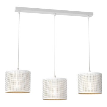Riippuvalaisin LOFT SHADE 3xE27/60W/230V valkoinen/kulta