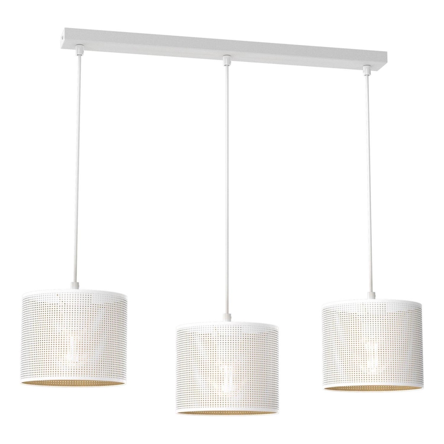 Riippuvalaisin LOFT SHADE 3xE27/60W/230V valkoinen/kulta