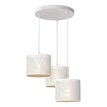 Riippuvalaisin LOFT SHADE 3xE27/60W/230V valkoinen/kulta