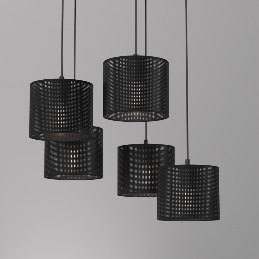 Riippuvalaisin LOFT SHADE 5xE27/60W/230V musta