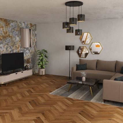 Riippuvalaisin LOFT SHADE 5xE27/60W/230V musta/kulta