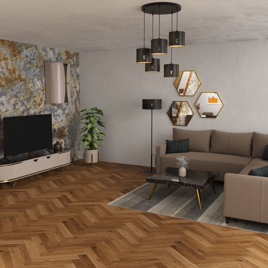 Riippuvalaisin LOFT SHADE 5xE27/60W/230V musta/kulta