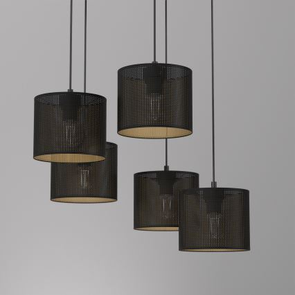 Riippuvalaisin LOFT SHADE 5xE27/60W/230V musta/kulta