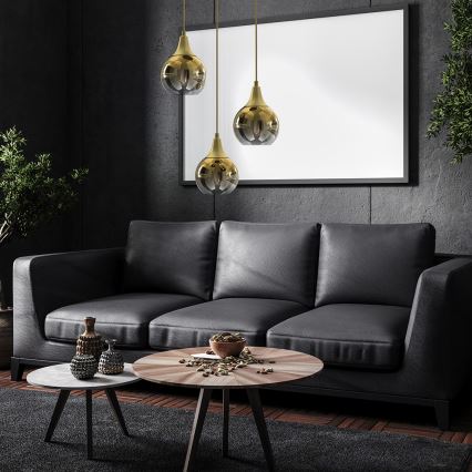 Riippuvalaisin MONTE 3xE27/60W/230V kulta