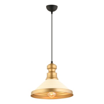 Riippuvalaisin MONZA 1xE27/40W/230V, halkaisija 30 cm, kerma/kulta