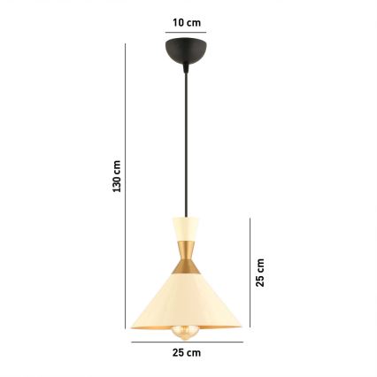 Riippuvalaisin MONZA 1xE27/40W/230V Ø 25 cm kerma/kulta