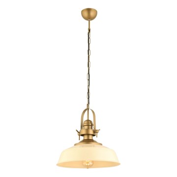 Riippuvalaisin MONZA kaapelilla 1xE27/40W/230V, halkaisija 35 cm, kerma/pronssi