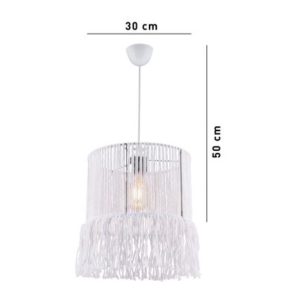 Riippuvalaisin NESS MACRAME 1xE27/40W/230V valkoinen