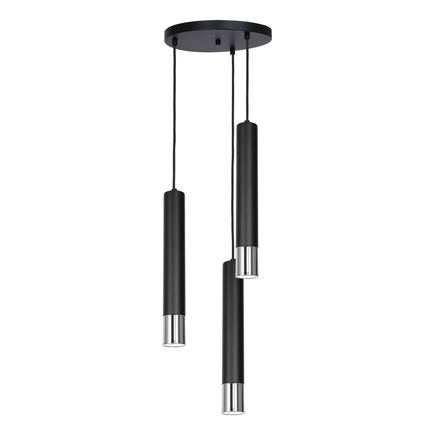 Riippuvalaisin NEST 3xGU10/8W/230V musta/kiiltävä kromi