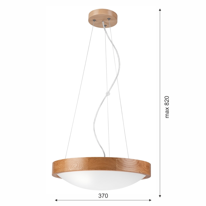 Riippuvalaisin OAK SLIM 2xE27/60W/230V ø 37 cm tammi