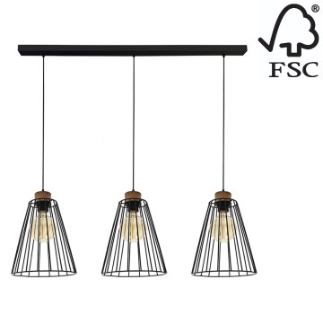 Riippuvalaisin ORAZIO 3xE27/60W/230V mänty - FSC-sertifioitu