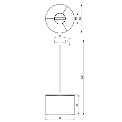 Riippuvalaisin RATTAN 1xE27/60W/230V halk. 25 cm rottinki